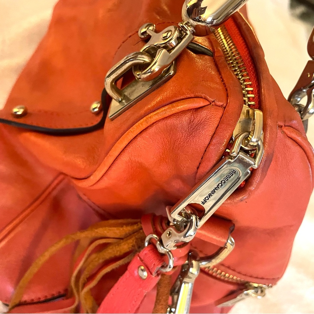 Rebecca Minkoff Orange Leather Large Cupid Satchel - Picture 6 of 16